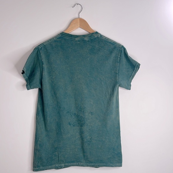 Nirvana Distressed  Acid Wash Green T Shirt Crewneck size Small - Picture 2 of 7